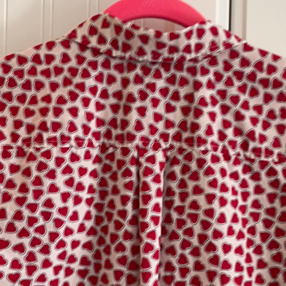 Talbots Patriotic Hearts button up shirt ❤️💙 - Picture 5 of 9